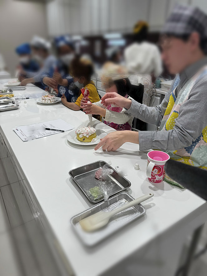 万代ひな祭りケ一キ教室3